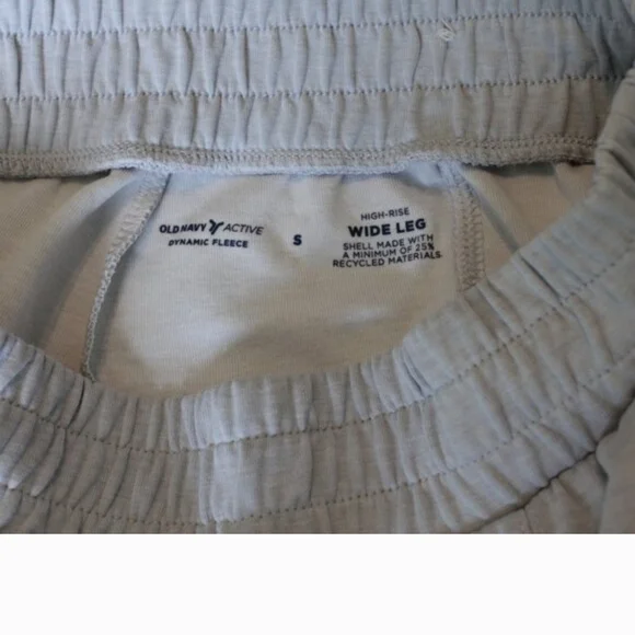 Old Navy Active Light Gray Wide Leg Pants Dynamic Fleece High Rise - Picture 2 of 4
